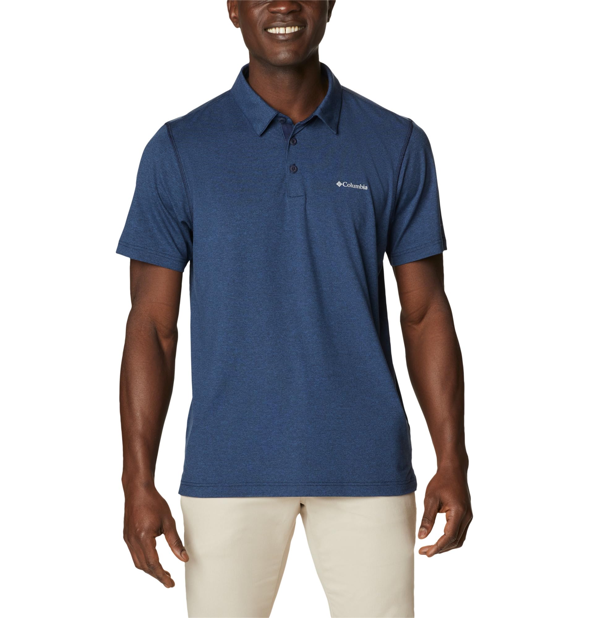 Columbia Men's Tech Trail Polo Shirt - Moisture-Wicking, UV Protection & Breathable Performance Shirt for Hiking, Camping & Outdoor Adventures