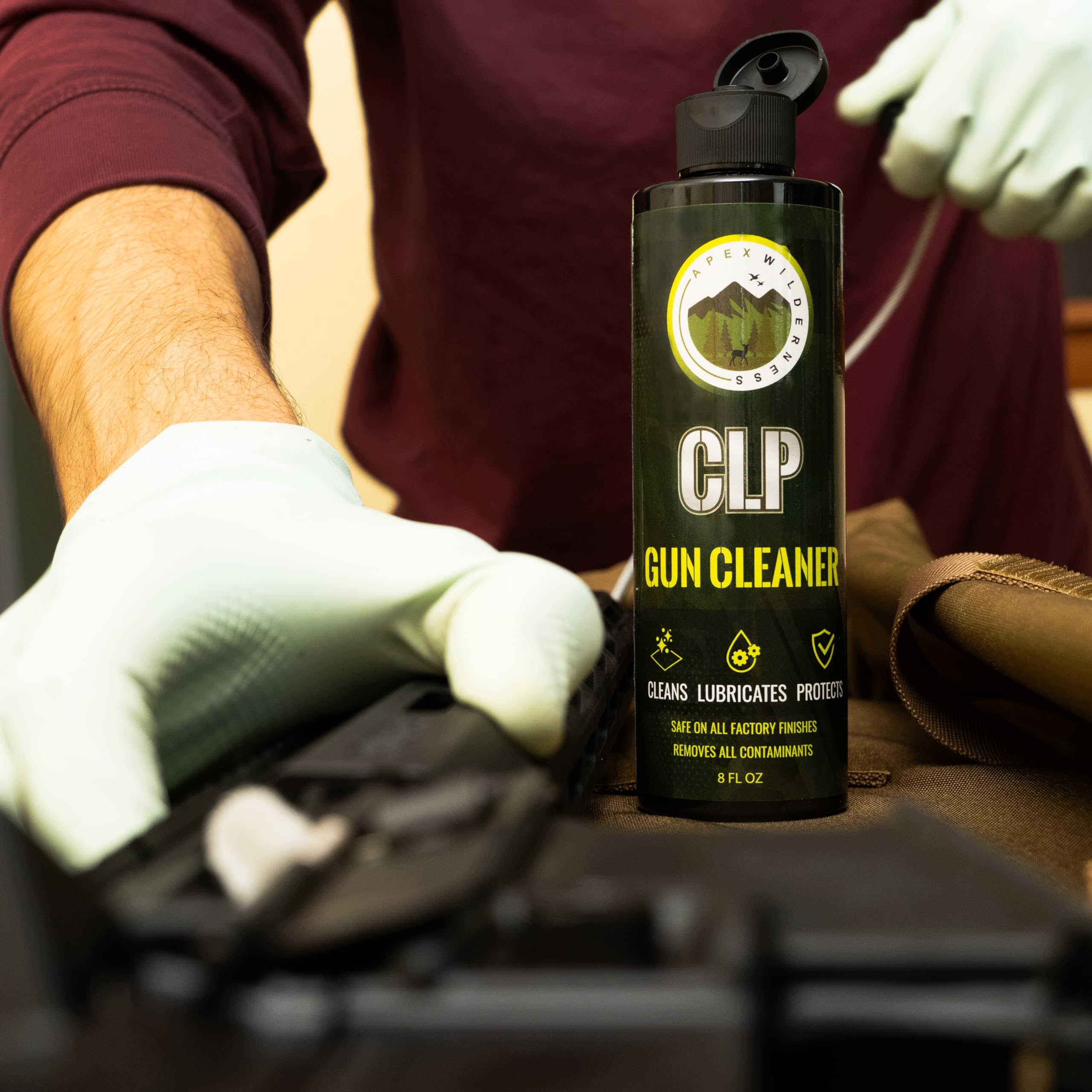 CLP Gun Cleaner 8oz - All-in-One Bore Cleaner, Lubricant & Rust Protector | Gun Oil Solvent for Firearm Maintenance | Perfect for Hunting, Range Shooting & Long-Term Gun Storage