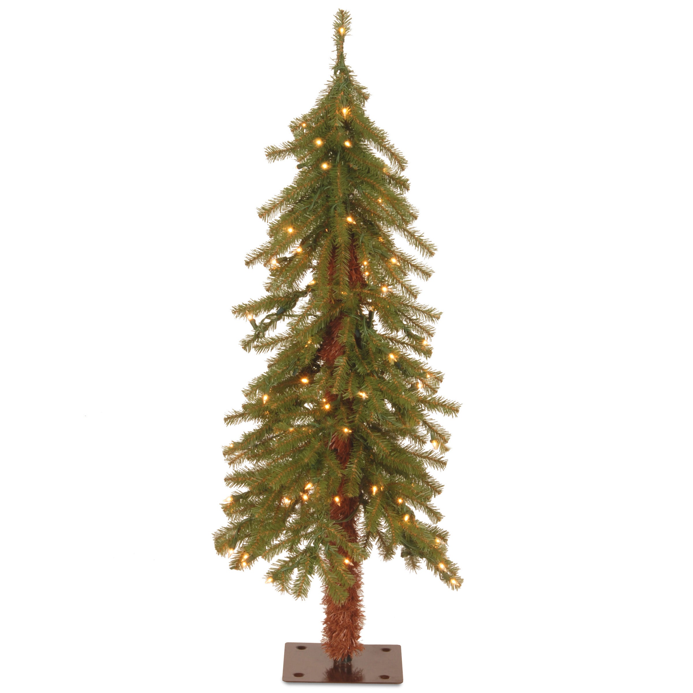 3 ft. Pre-Lit Artificial Hickory Cedar Christmas Tree with Clear LED Lights - Perfect for Home, Office, and Holiday Decorations