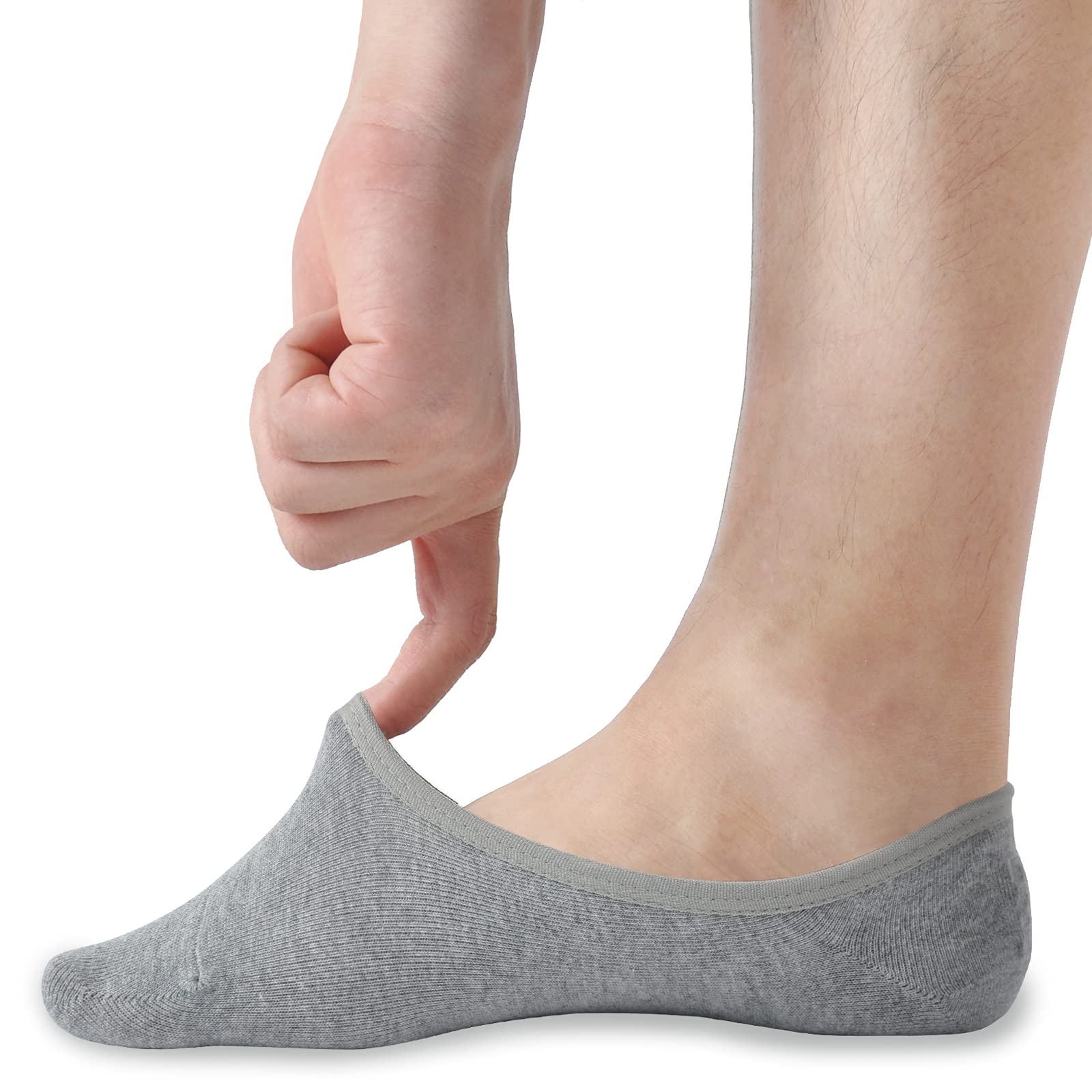 LO SHOKIM No Show Socks for Men & Women - Breathable Cotton Low Cut Socks with Non-Slip Grip (Sizes 7-15) - Perfect for Loafers, Sneakers & Casual Shoes