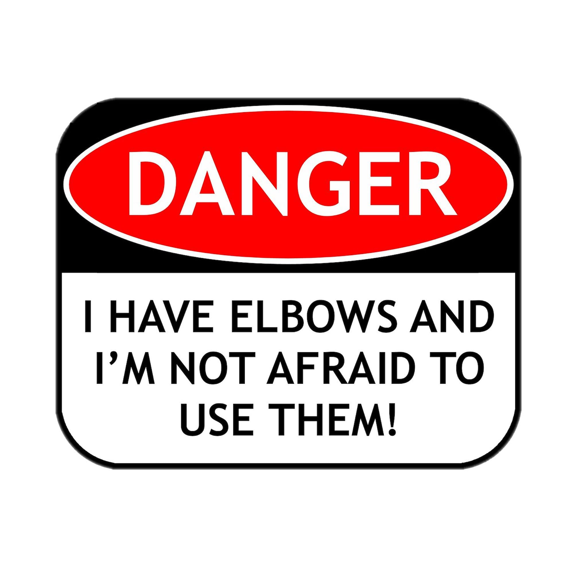 Premium Rectangle Bumper Sticker - Durable Car Decal with 'Use Elbows' Design | Perfect for Cars, Laptops & DIY Projects - CafePress