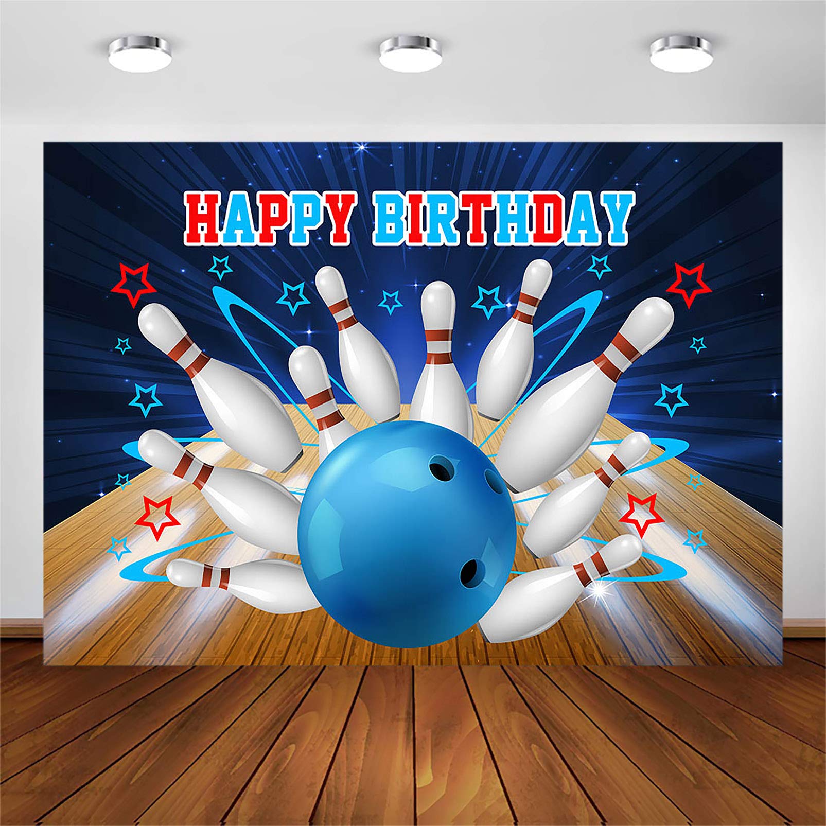 Strike Up the Fun with Avezano 8x6ft Bowling Birthday Party Backdrop - Perfect for Boys' Bowling Themed Decorations, Photography Background & Happy Birthday Banner - Ideal for Bowling Alley Parties, Birthday Photos & Themed Events