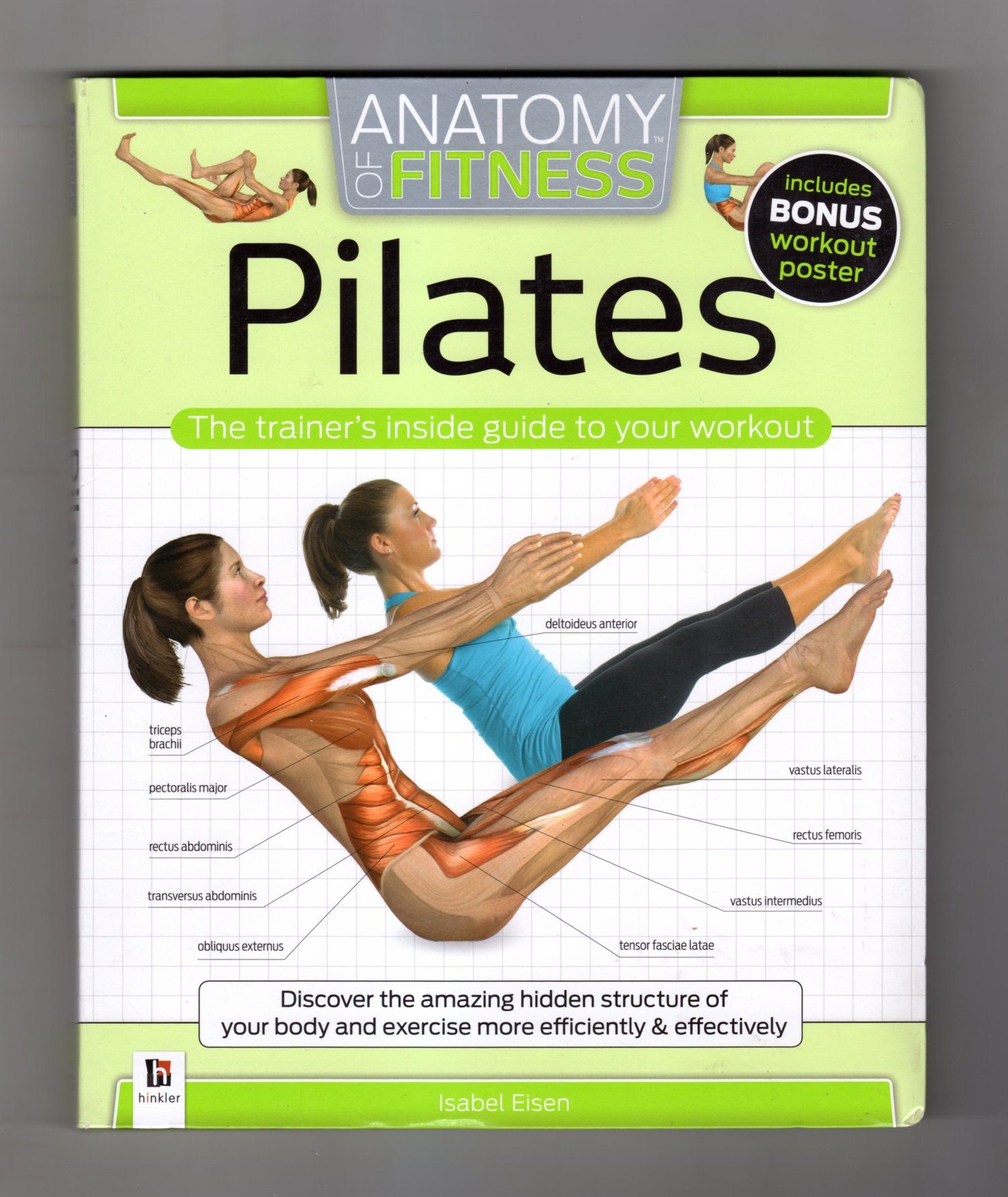 Anatomy of Fitness Pilates With Poster - Illustrated Guide for Home Workouts & Studio Training | Perfect for Pilates Enthusiasts & Fitness Instructors