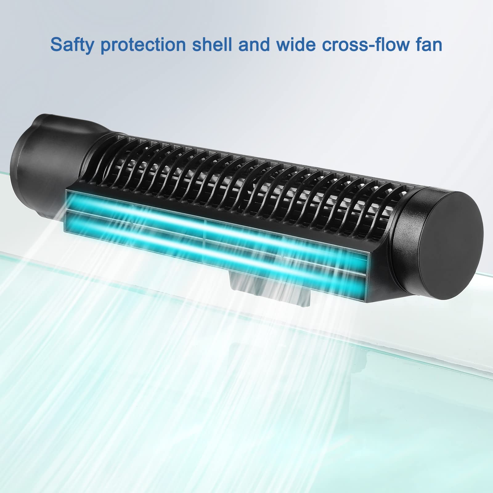 12V Aquarium Chiller Cooling Fan with Adjustable Knob - DC Cross-Flow Fan for Fish Tanks (4W) | Broad Airflow for Freshwater & Saltwater Aquariums - Perfect for Summer Temperature Control