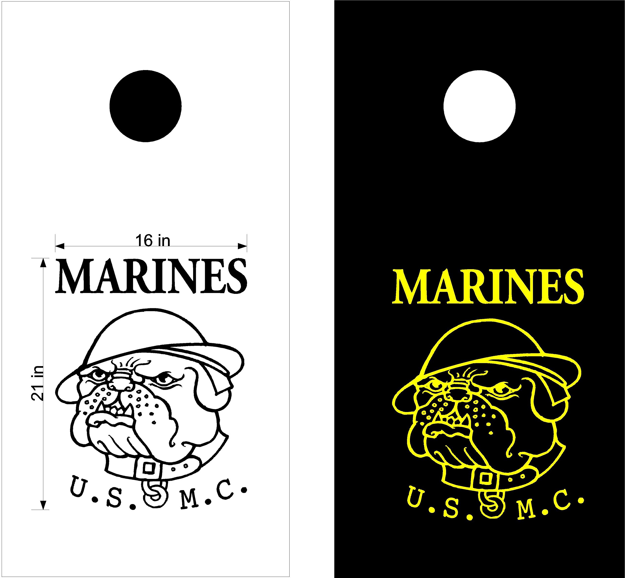 US Marines Army Cornhole Board Decals Stickers - Patriotic Bean Bag Toss Game Accessories for Outdoor Parties, Tailgating & Backyard Fun