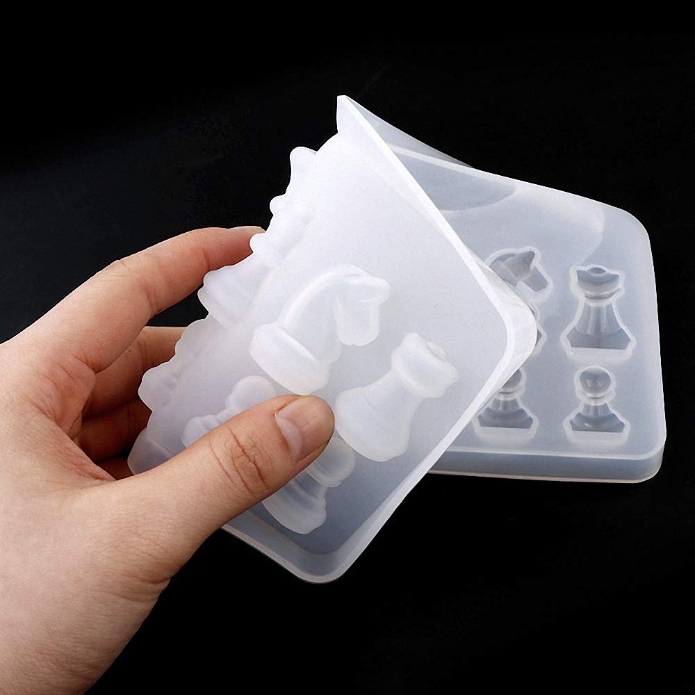 2Pcs Mini Chess Piece Resin Molds - International Chess Silicone Molds for Epoxy Resin, Clay & DIY Craft Projects - Perfect for Chess Lovers, Home Decor & Handmade Gifts