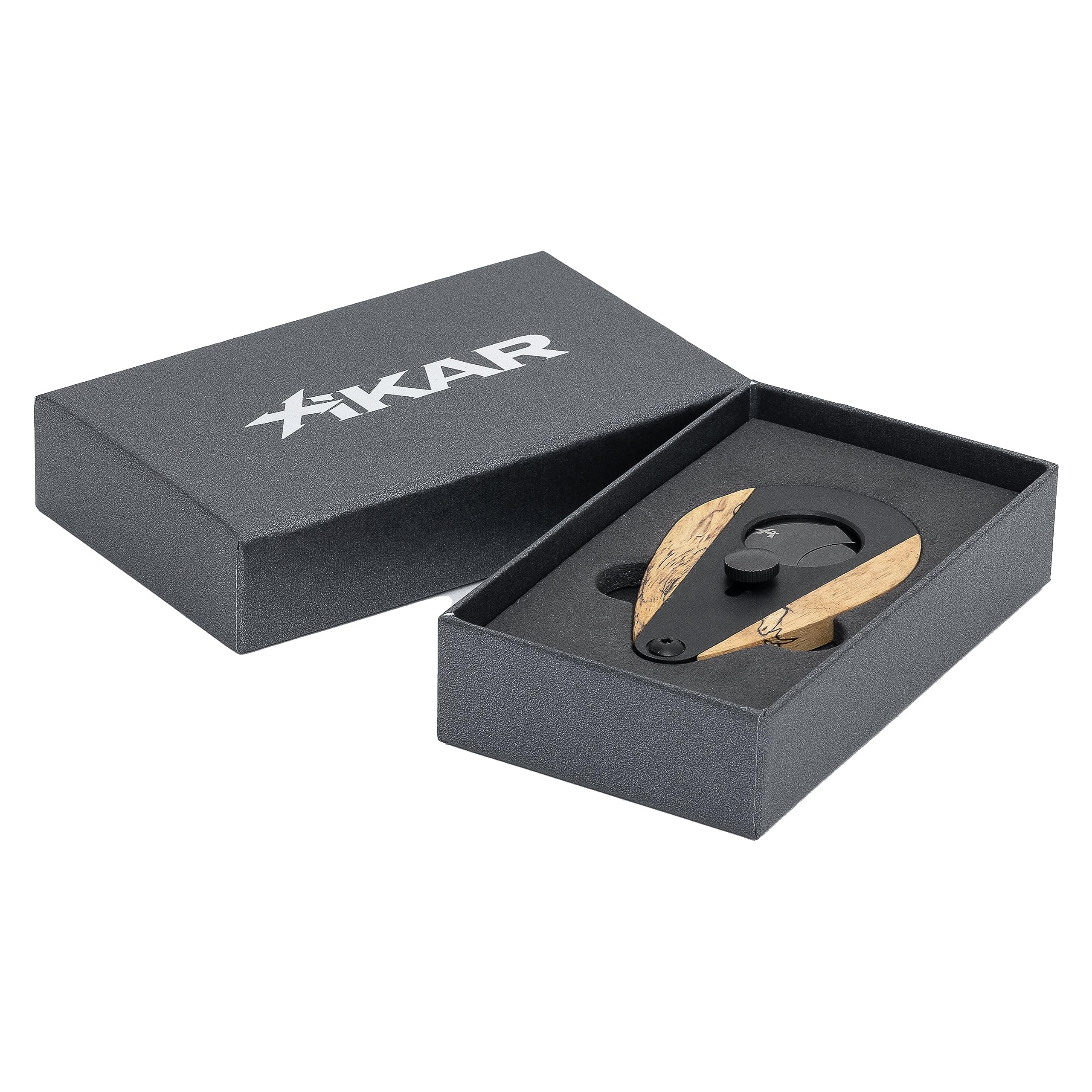 Premium XIKAR Xi3 Spalted Tamarind Cigar Cutter - Sharp Stainless Steel Blades for Perfect Cuts | Ideal for Cigar Aficionados & Luxury Smoking Accessories