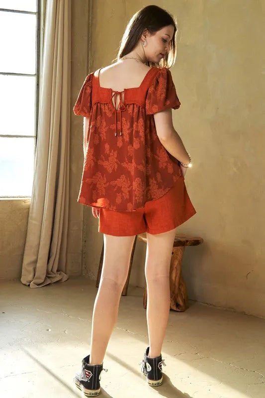 Square Neck Puff Sleeve Blouse for Women - Elegant Flowy Top with Ruffle Details for Office, Date Night & Spring Outfits