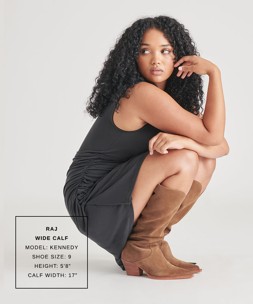 RAJ Wide Calf Boots for Women - Brown Suede Ankle Boots with Comfortable Fit | Perfect for Fall, Winter & Casual Outfits