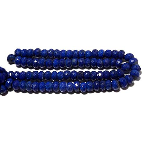 8mm Lapis Lazuli Faceted Rondelle Beads - 8 Inch Strand for Jewelry Making, DIY Bracelets & Necklaces - Premium Quality Gemstone Beads (Code-HIGH-49168)