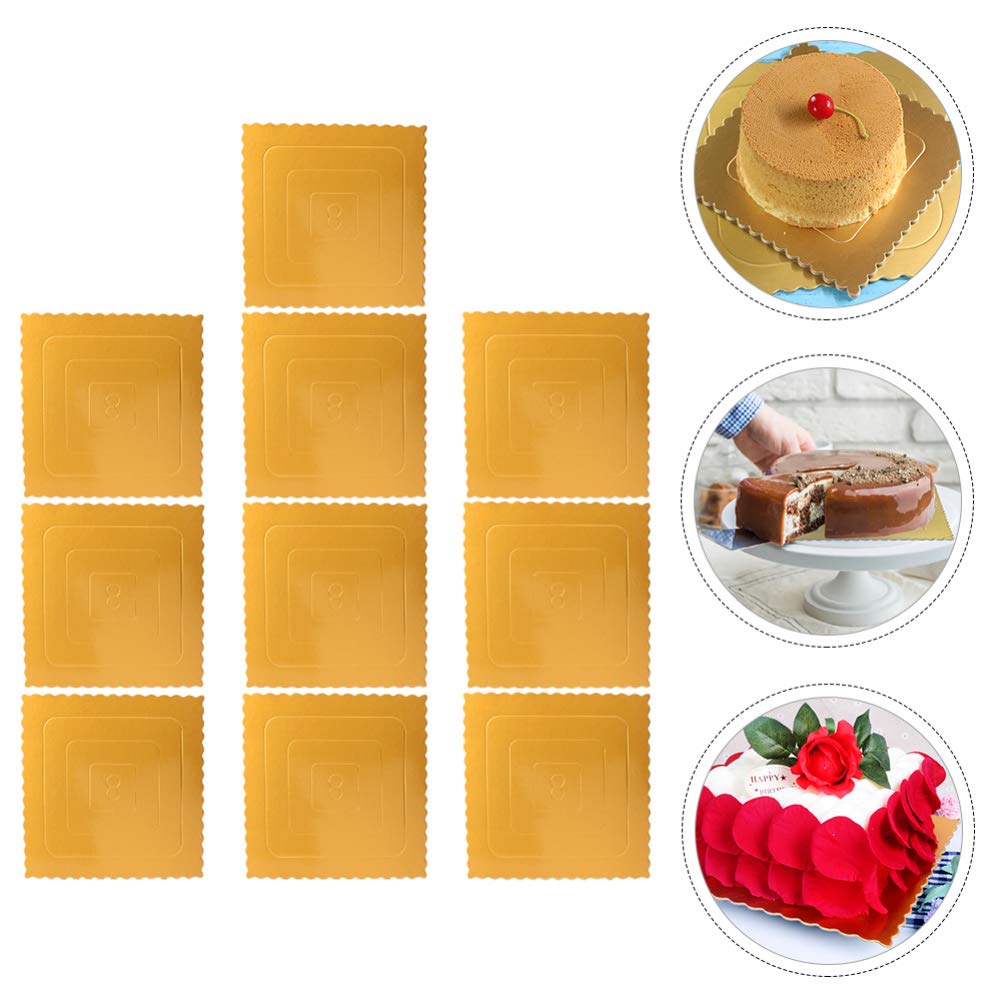 Hemoton 10-Pack Round Cake Boards - 10 Inch Sturdy Cake Drums, Square Cake Pads & Display Boards for Professional Baking, DIY Desserts, Wedding Cakes & Party Treats - Perfect for Cake Decorating, Display & Transport