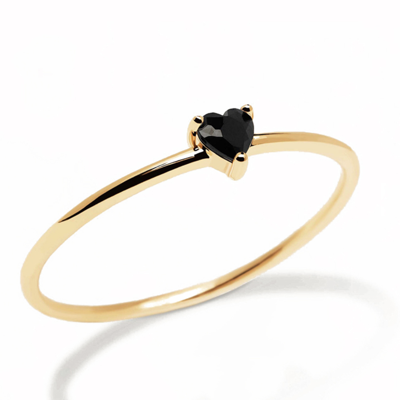 Black Raven Tiny Heart Ring - Sterling Silver Minimalist Jewelry for Women | Perfect Gift for Valentine's Day, Anniversary & Everyday Wear