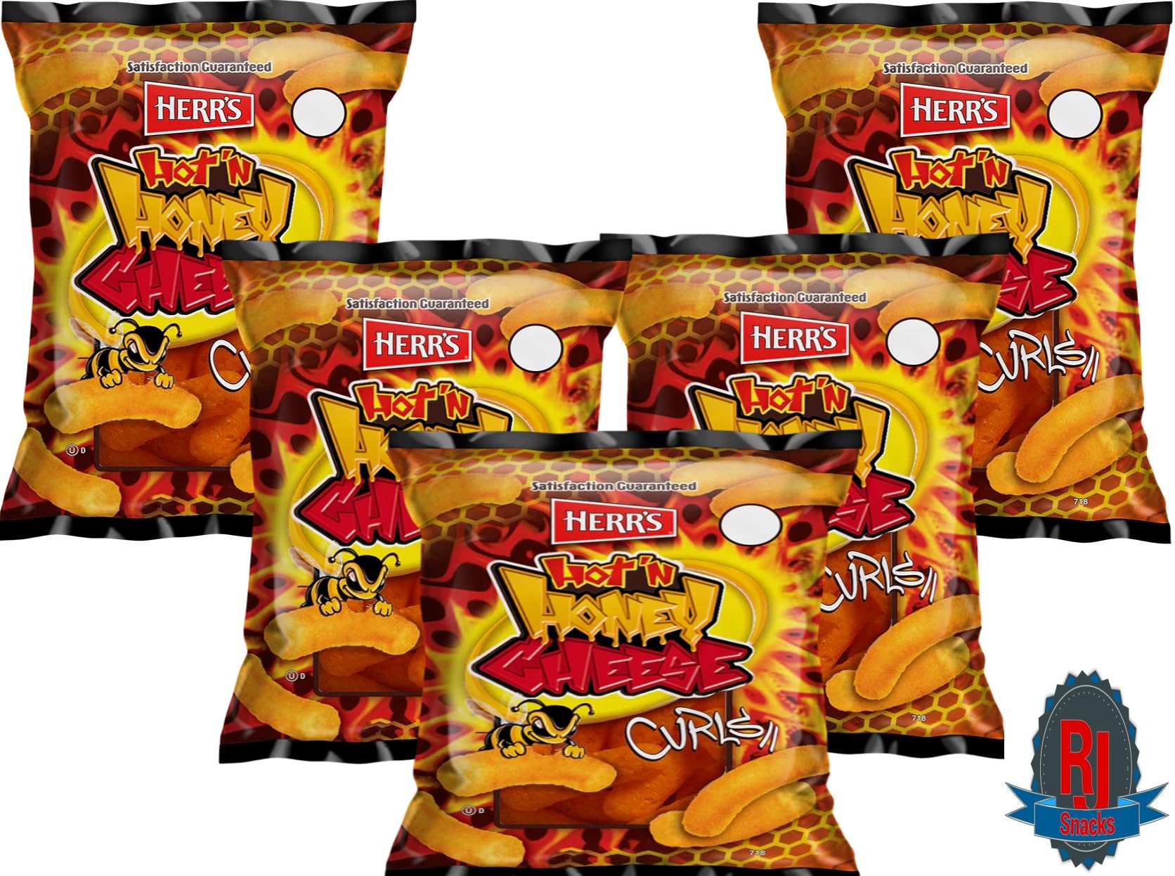 Herr's Hot & Honey Cheese Curls and Potato Chips Value Pack - 1oz Snack Size - Perfect for Parties, Road Trips and Movie Nights