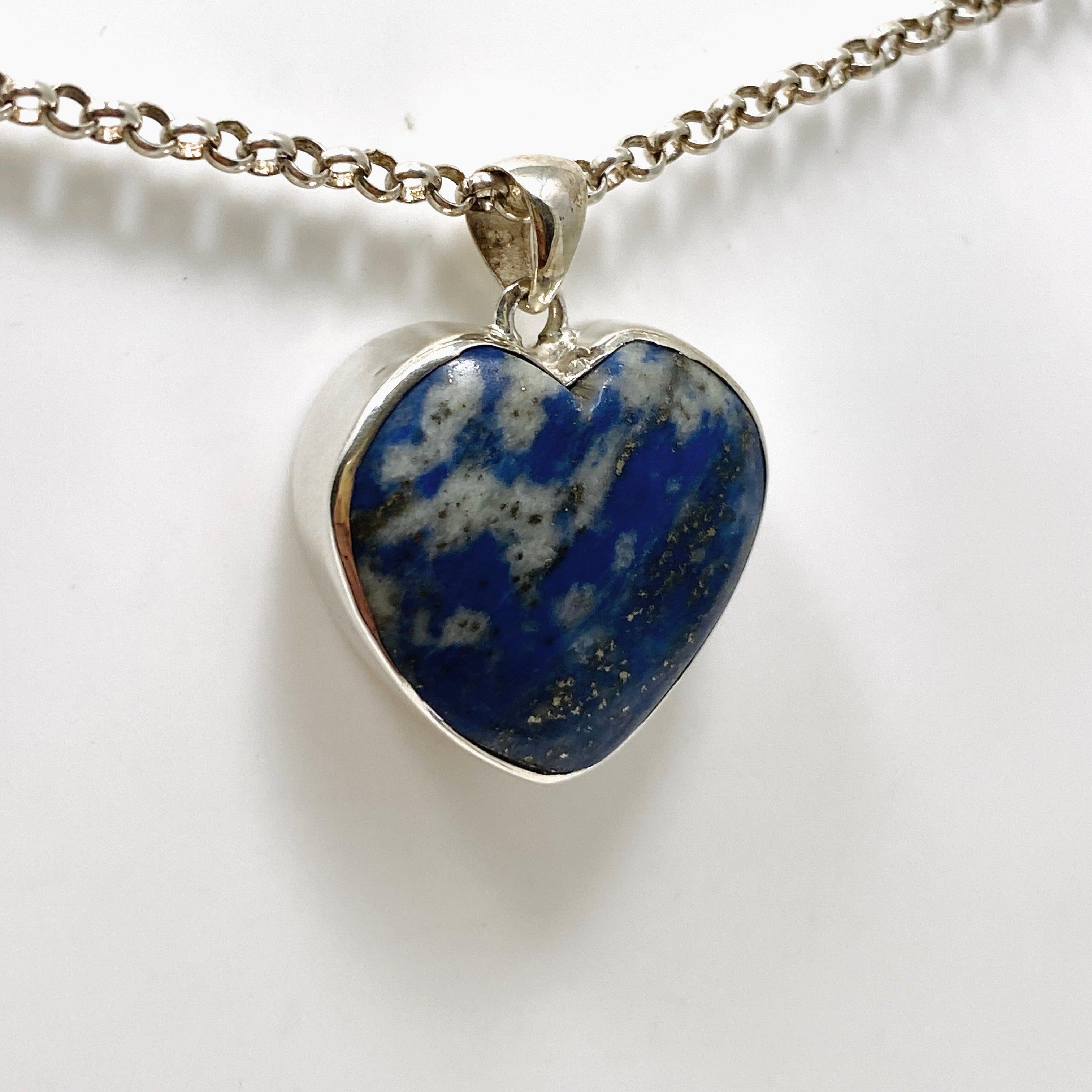 Lapis Lazuli Heart Pendant Necklace - 925 Sterling Silver Jewelry KPGJ3730 | Spiritual Healing, Meditation & Gift for Her