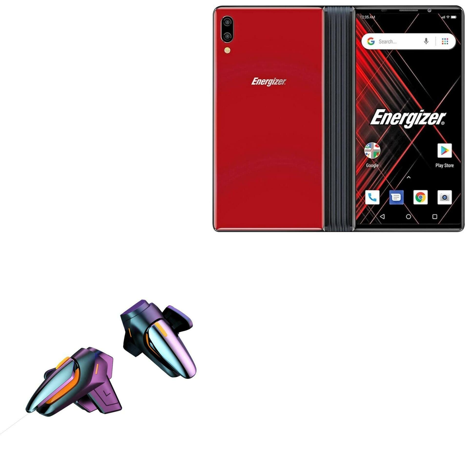BoxWave Gaming Gear - QuickTrigger Touchscreen & Trigger Buttons for Energizer Power Max P8100S - Jet Black - Enhanced Mobile FPS Gaming Accessories for Fast-Paced Action Games