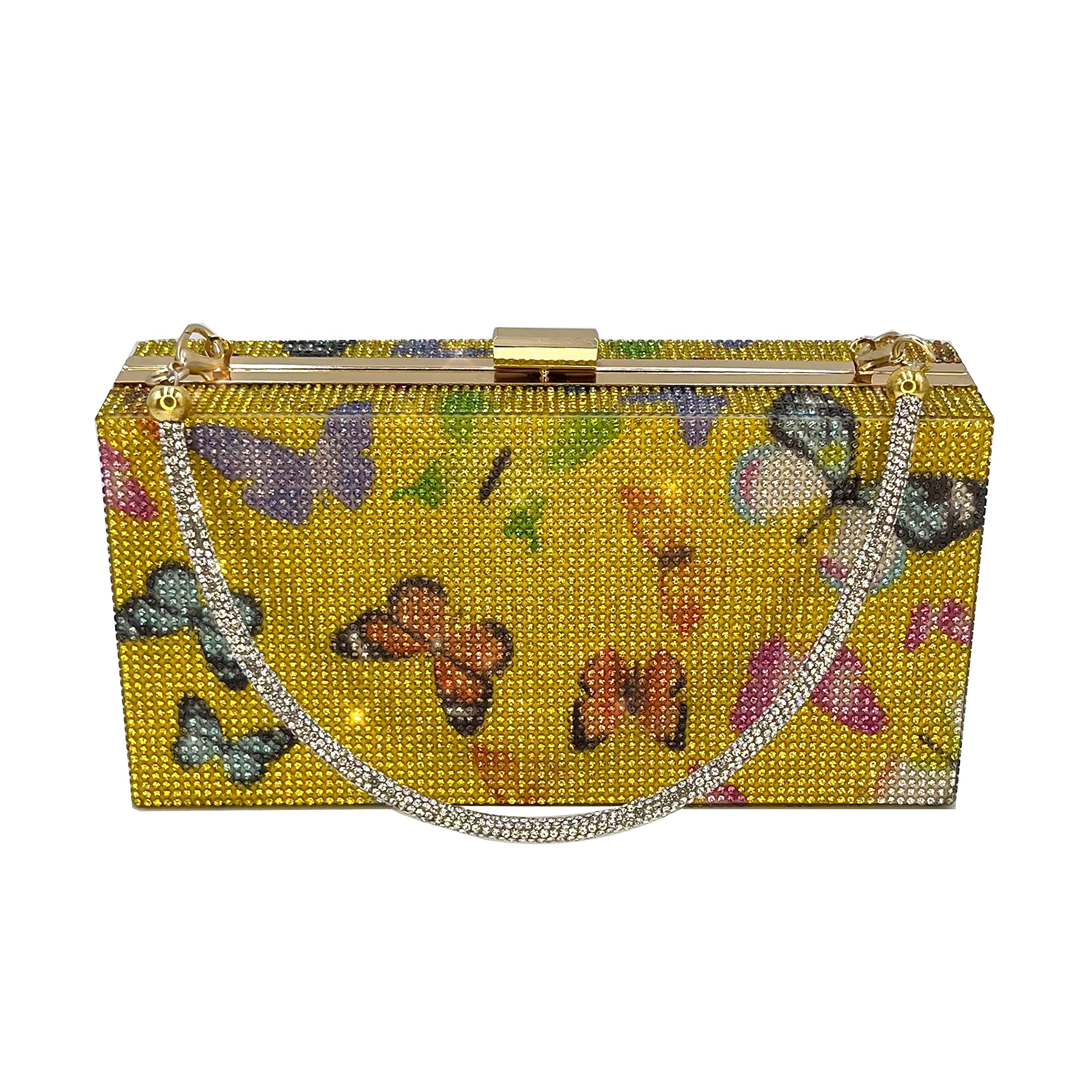 Diamond Women's Evening Clutch Bag - Pearl & She Minaudiere Purse with Stack of Cash Dollars Crystal Design | Perfect for Parties, Weddings & Formal Events