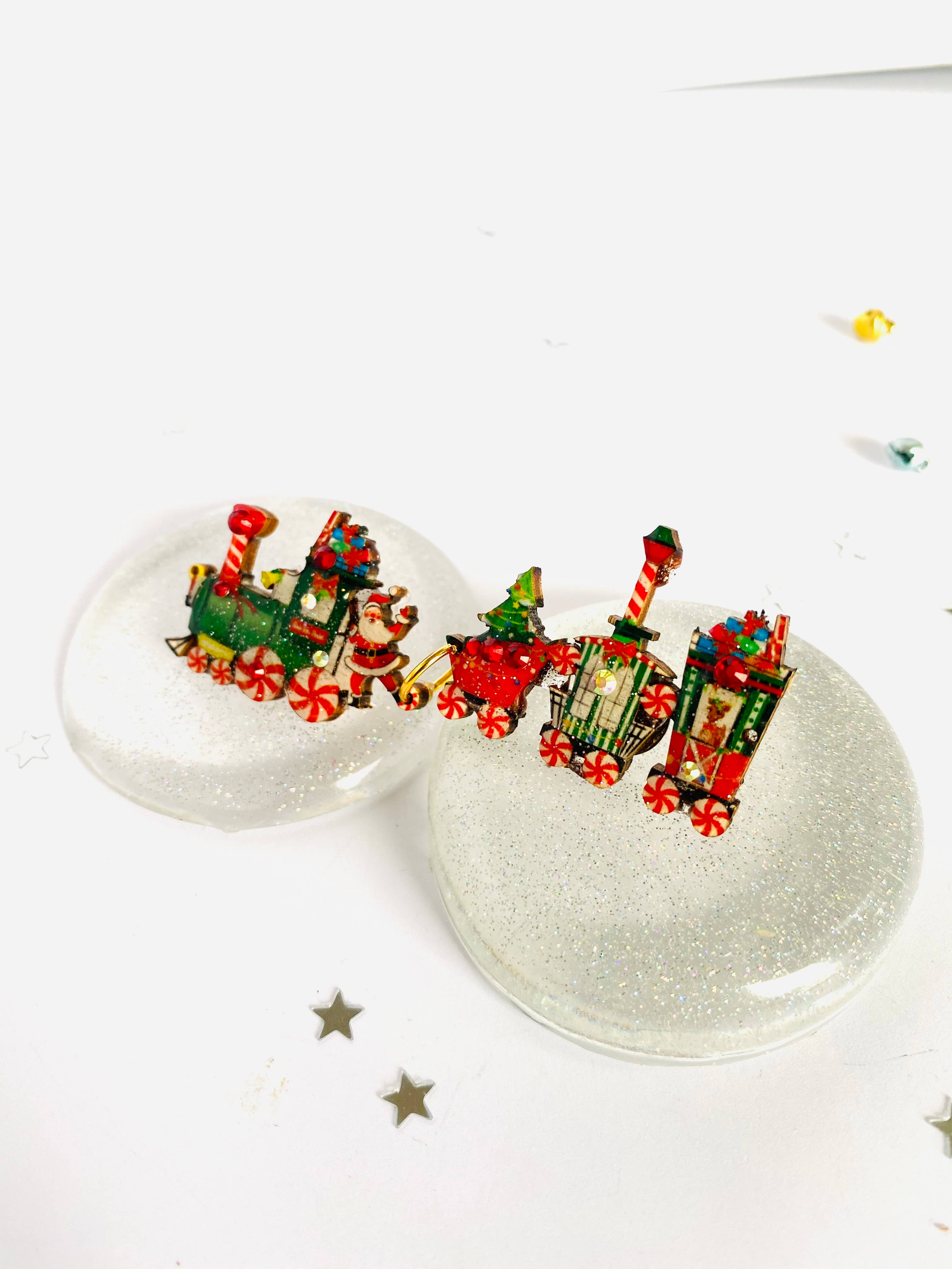 Vintage Christmas Train Brooch by Rosie Rose Parker - Elegant Holiday Jewelry for Women, Perfect for Christmas Parties & Festive Outfits