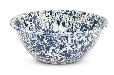 Crow Canyon Enamelware Serving Bowl - 2 Quart Navy on Cream - Perfect for Salads, Pasta & Family Dinners - Durable & Stylish Kitchenware