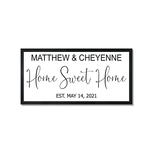Personalized 'Home Sweet Home' Family Name Large Wooden Wall Sign - Perfect for Living Room, Bedroom & Housewarming Gifts