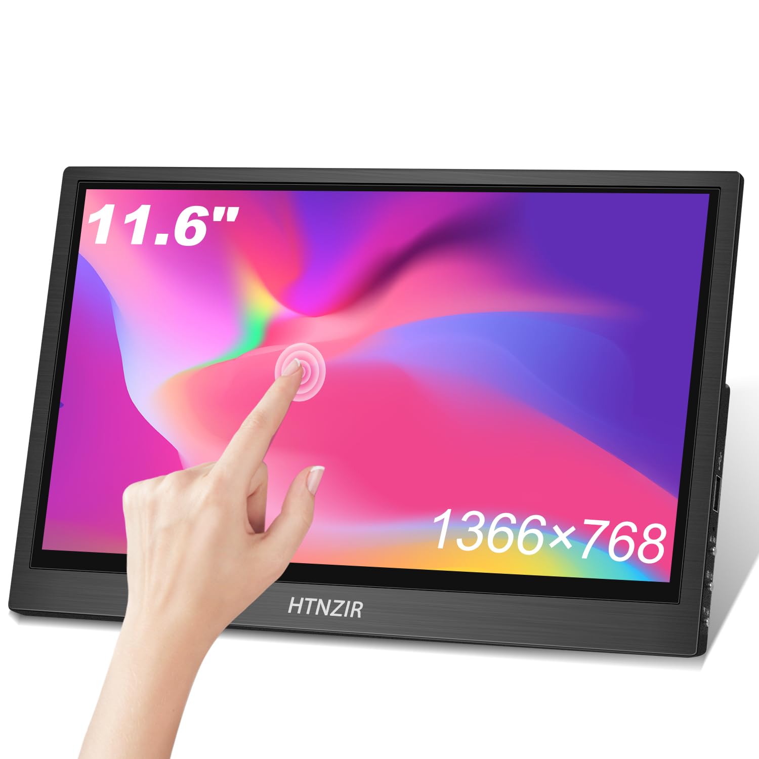11.6 Inch Portable Touchscreen Monitor with USB-C & HDMI - 1366x768 HD Display for Laptop, PC, Raspberry Pi, PS4, Xbox - Perfect for Gaming, Work & Travel