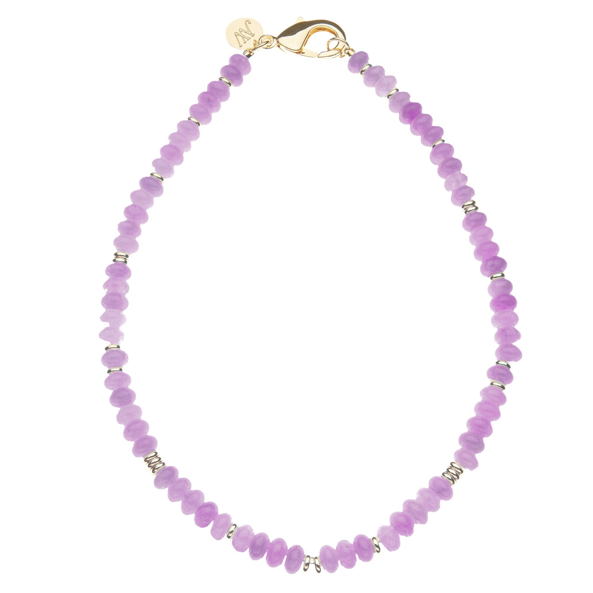 Jane Win Lilac Kunzite Gumdrop Beaded Necklace - Elegant Purple Gemstone Jewelry for Women, Perfect for Weddings, Parties & Special Occasions