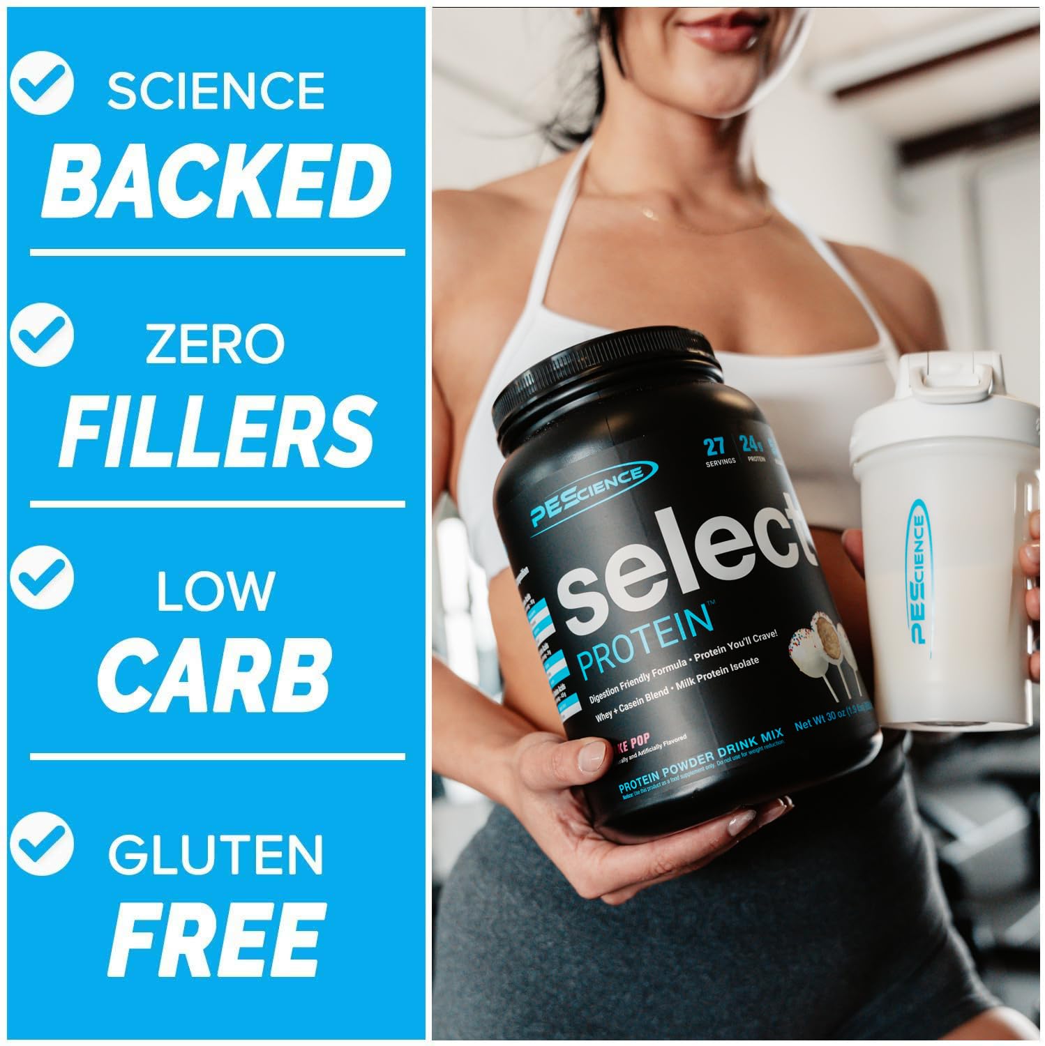 PEScience Select Low Carb Protein Powder - Snickerdoodle Flavor, 27 Servings | Whey & Casein Blend | Keto & Gluten Free | Best Tasting Clean Isolate for Men & Women | Post-Workout Recovery & Meal Replacement