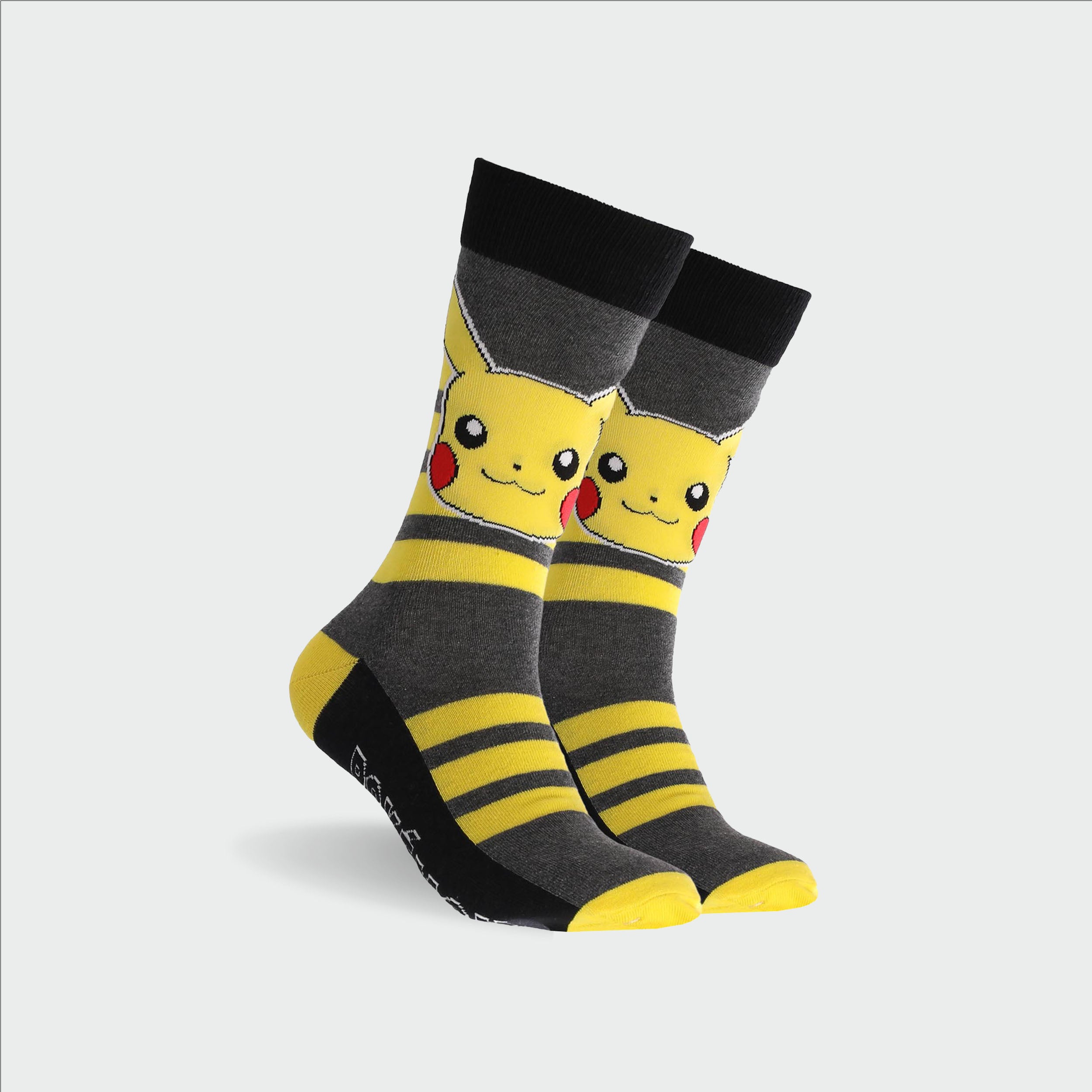 Men's Pokémon Pikachu Cotton Crew Socks - Yellow | Soft & Comfortable Anime Character Socks for Daily Wear, Cosplay & Gifts