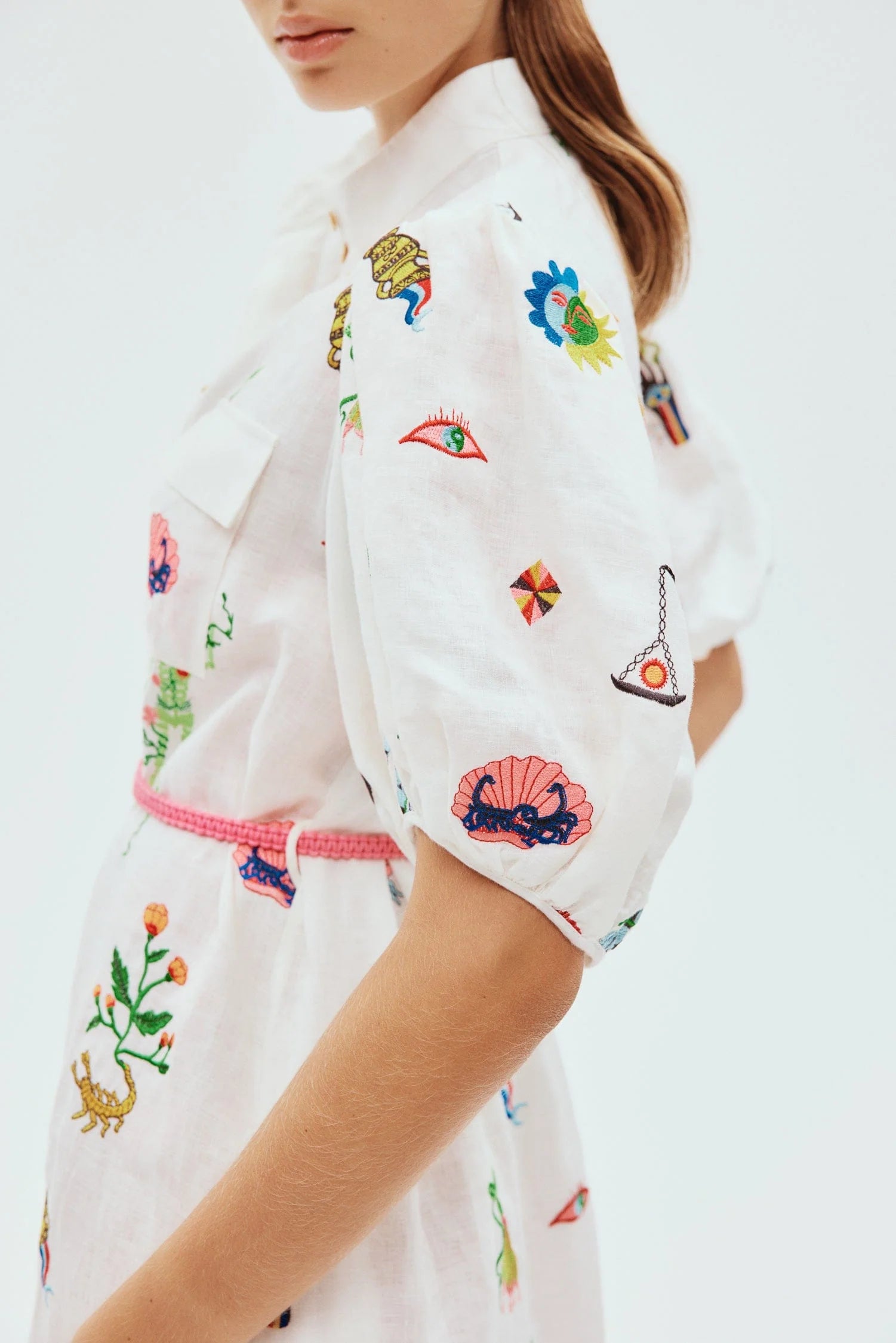 Atticus Embroidered Shirt Dress for Women - Stylish Floral Summer Casual Wear for Office, Party & Outings