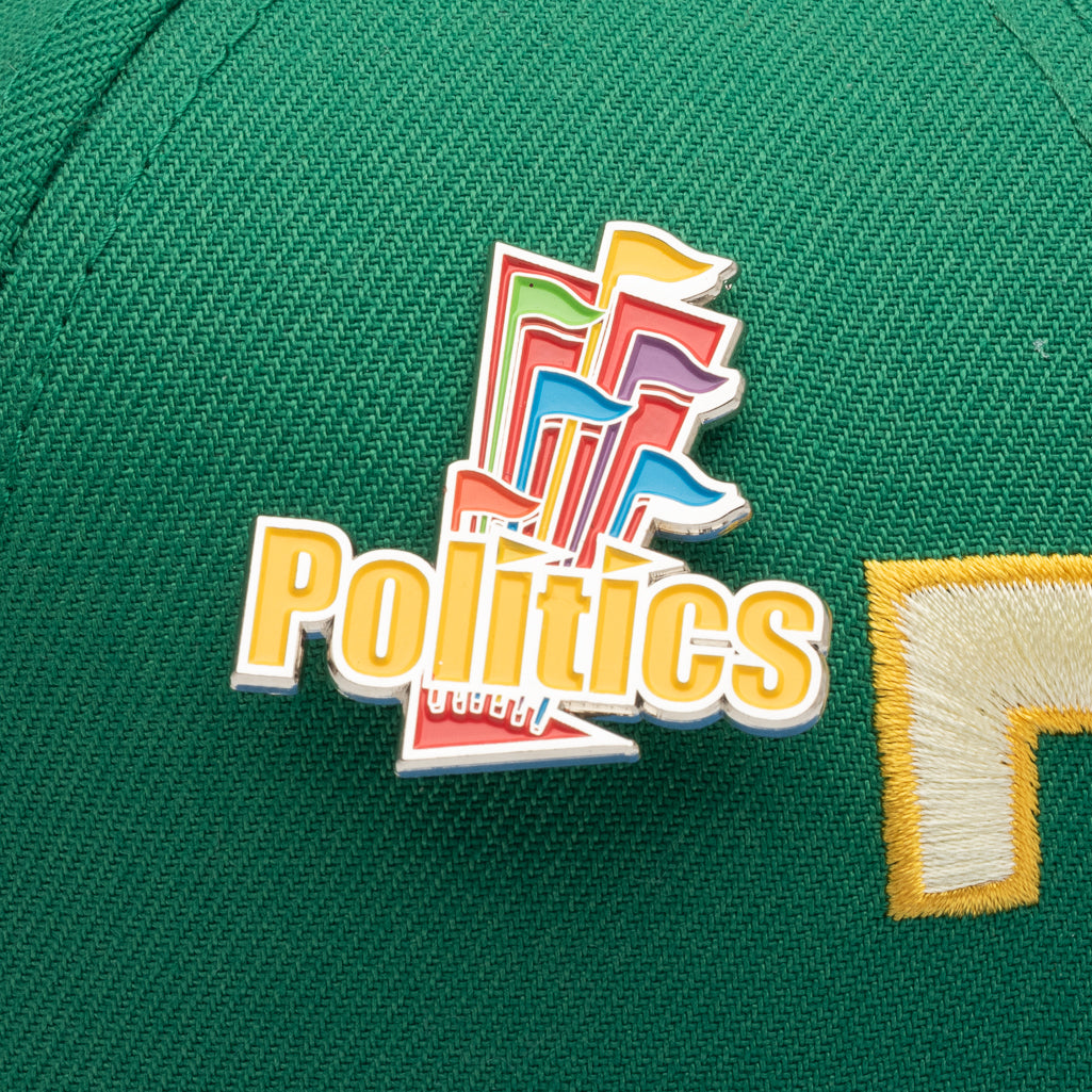 New Era x Politics Texas Rangers 59FIFTY Fitted Hat - Botanical Green/Air Force Blue - Official MLB Baseball Cap for Men & Women - Perfect for Sports Fans, Games & Casual Wear
