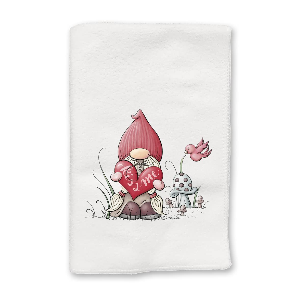 Valentine's Day Kiss Me Gnome Hand Towel - Decorative Kitchen & Bath Towel Set | Winter Themed White Home Decor for Bathroom, Kitchen & Housewarming Gifts | Perfect for Valentine's Decor, Tea Towel Decorations & Cozy Home Styling