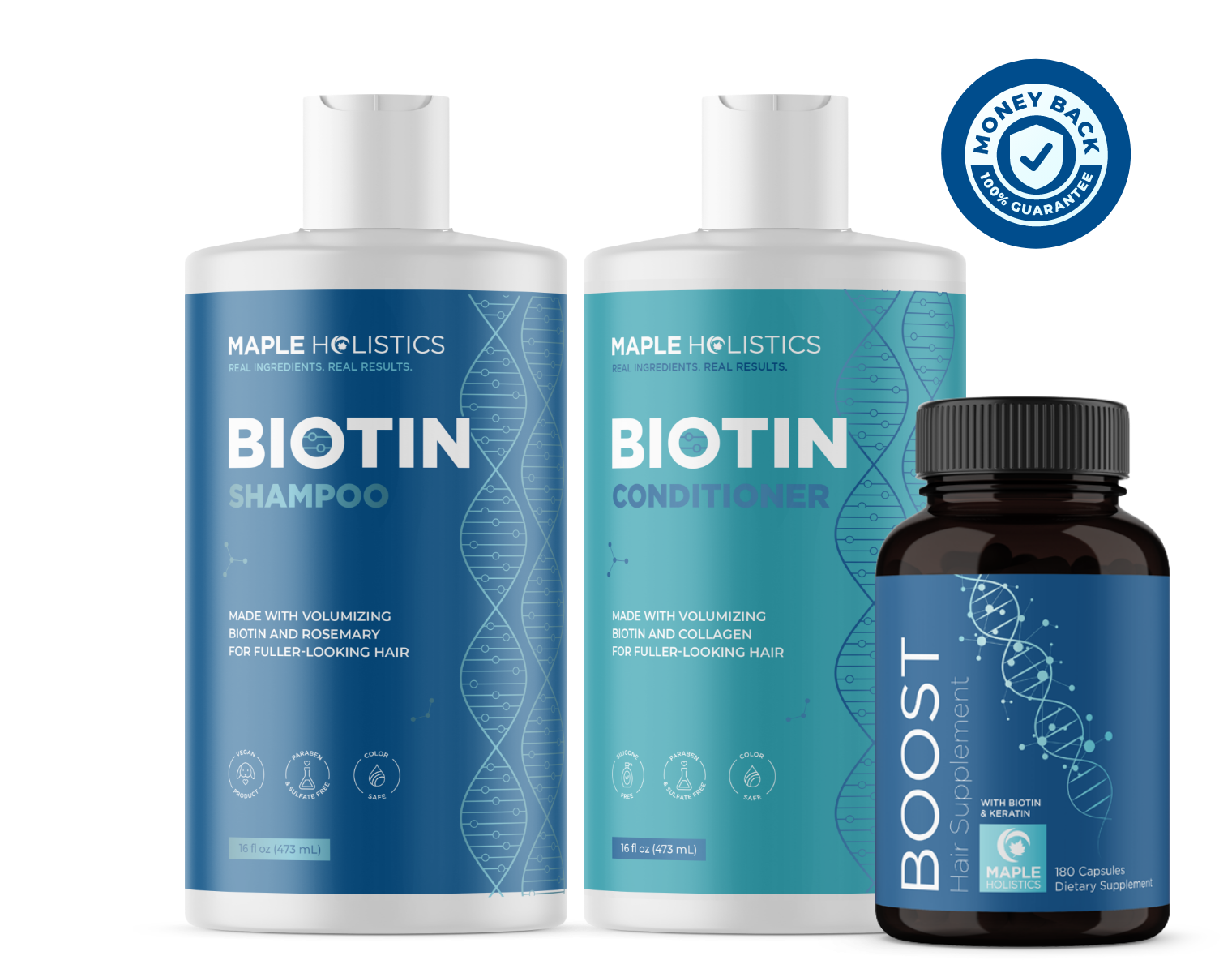 Premium Biotin Hair Growth Set - 16oz for Thicker, Stronger Hair - Daily Hair Care & Scalp Treatment for Men & Women - Perfect for Home & Salon Use