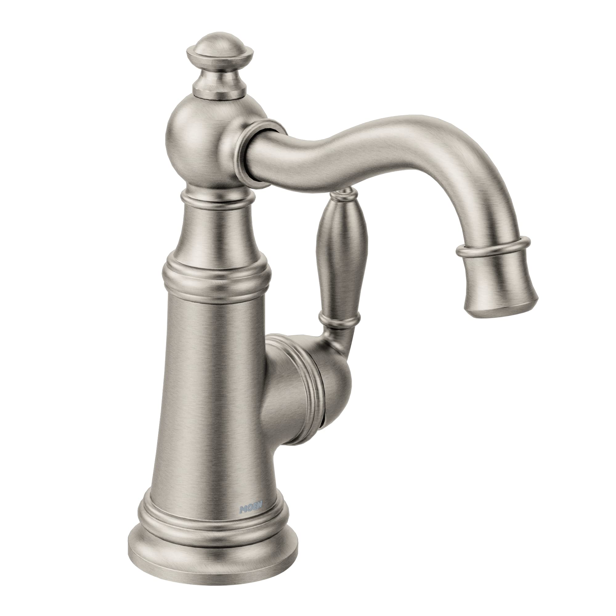 Moen S62101SRS Weymouth Single Handle Traditional Bar Faucet - Spot Resist Stainless Steel Kitchen Sink Faucet for Bar, Prep Sink & Wet Bar Areas