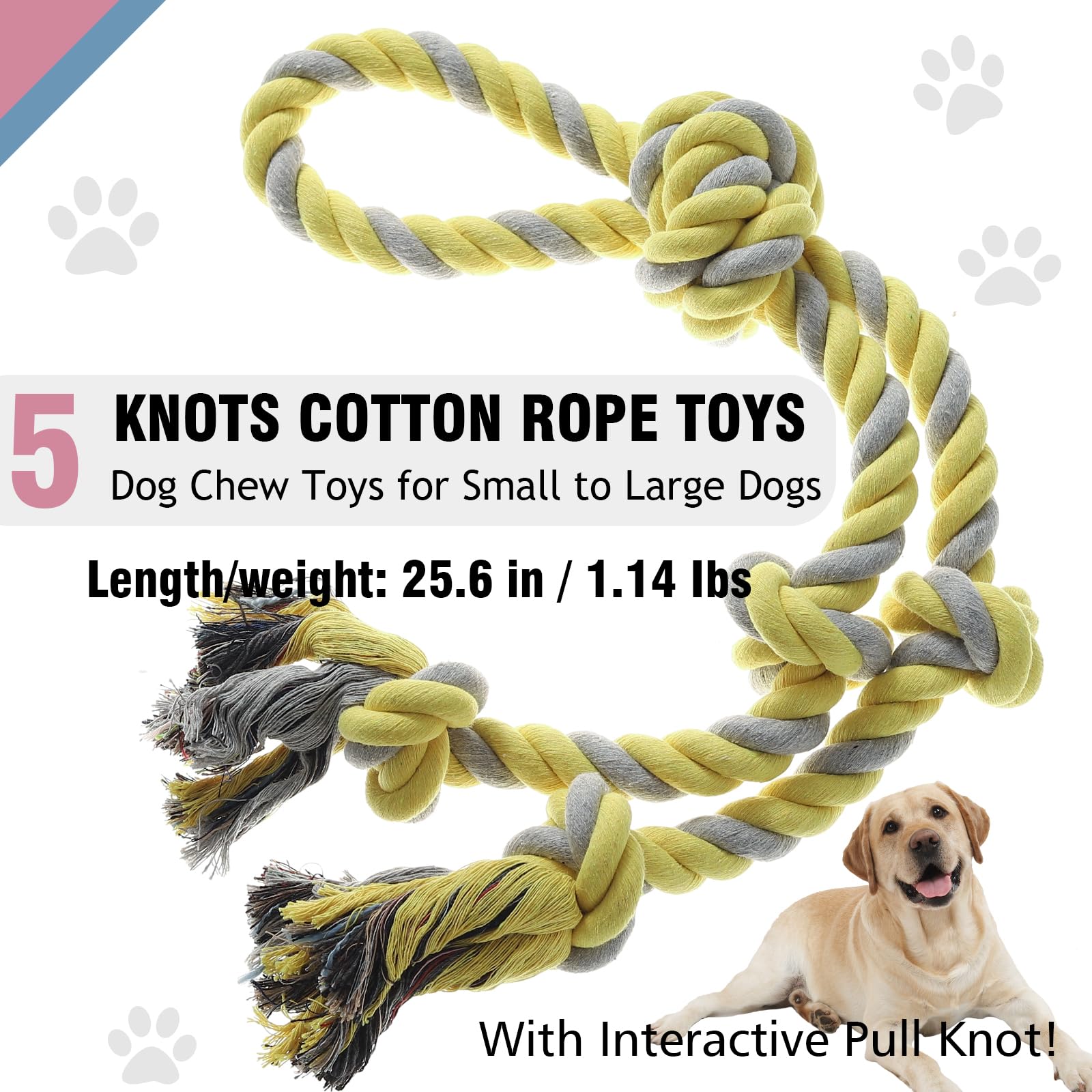 **Durable Heavy Duty Rope Toy for Large & Medium Dogs – Indestructible Chew Toy for Aggressive Chewers, Tug of War & Teeth Cleaning – Perfect for Playtime & Training (Cotton Rope, Tough & Safe)**    *(Use Case: Great for interactive play, dental health, and satisfying your dog's natural chewing instincts!)*