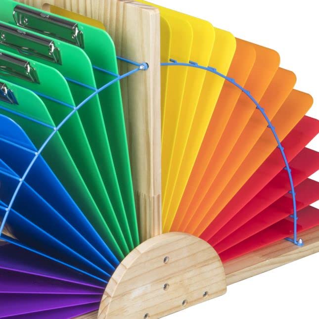 Sturdy Wood & Wire Double Clipboard Stand - Durable Teacher & Office Organizer with Easy Assembly - Perfect for Classroom Supplies & Home Office Organization