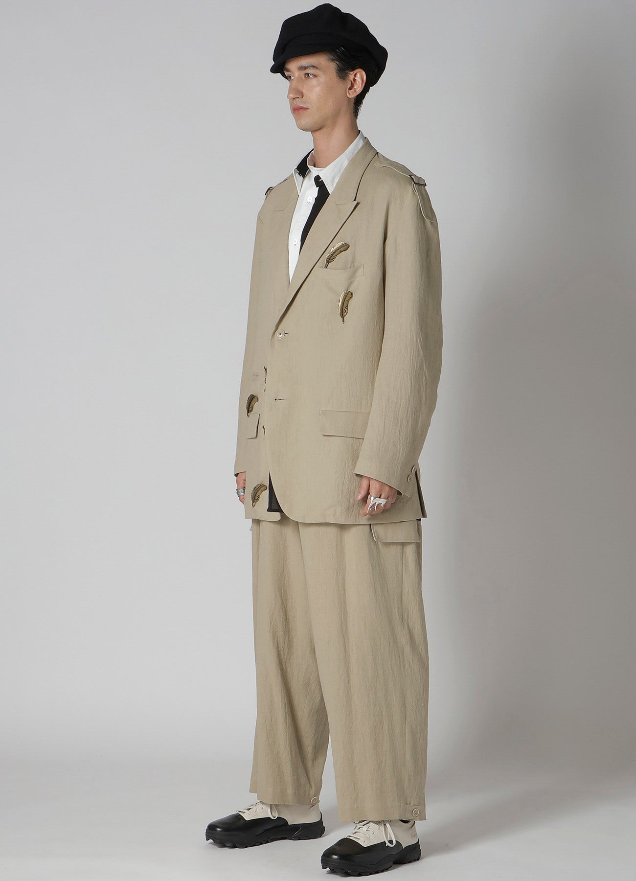 Stylish Cotton Linen Viyella 2-Button Jacket with Adjustable Shoulder Buckles | Perfect for Office Wear & Casual Outfits