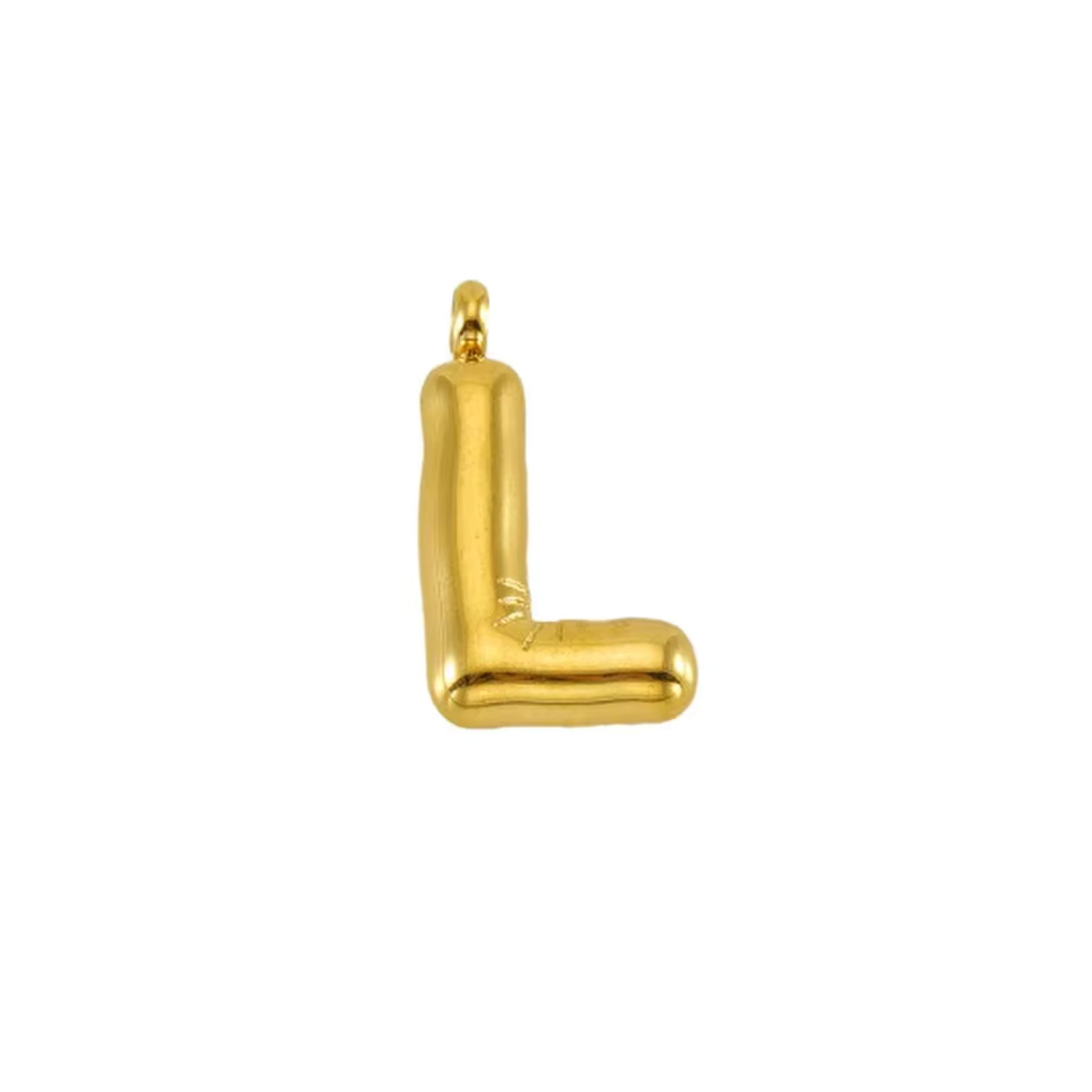 Puffy Gold Letter Pendant Necklace - 14K Gold Plated Initial Charm Jewelry for Women - Perfect for Gifts, Birthdays & Everyday Elegance