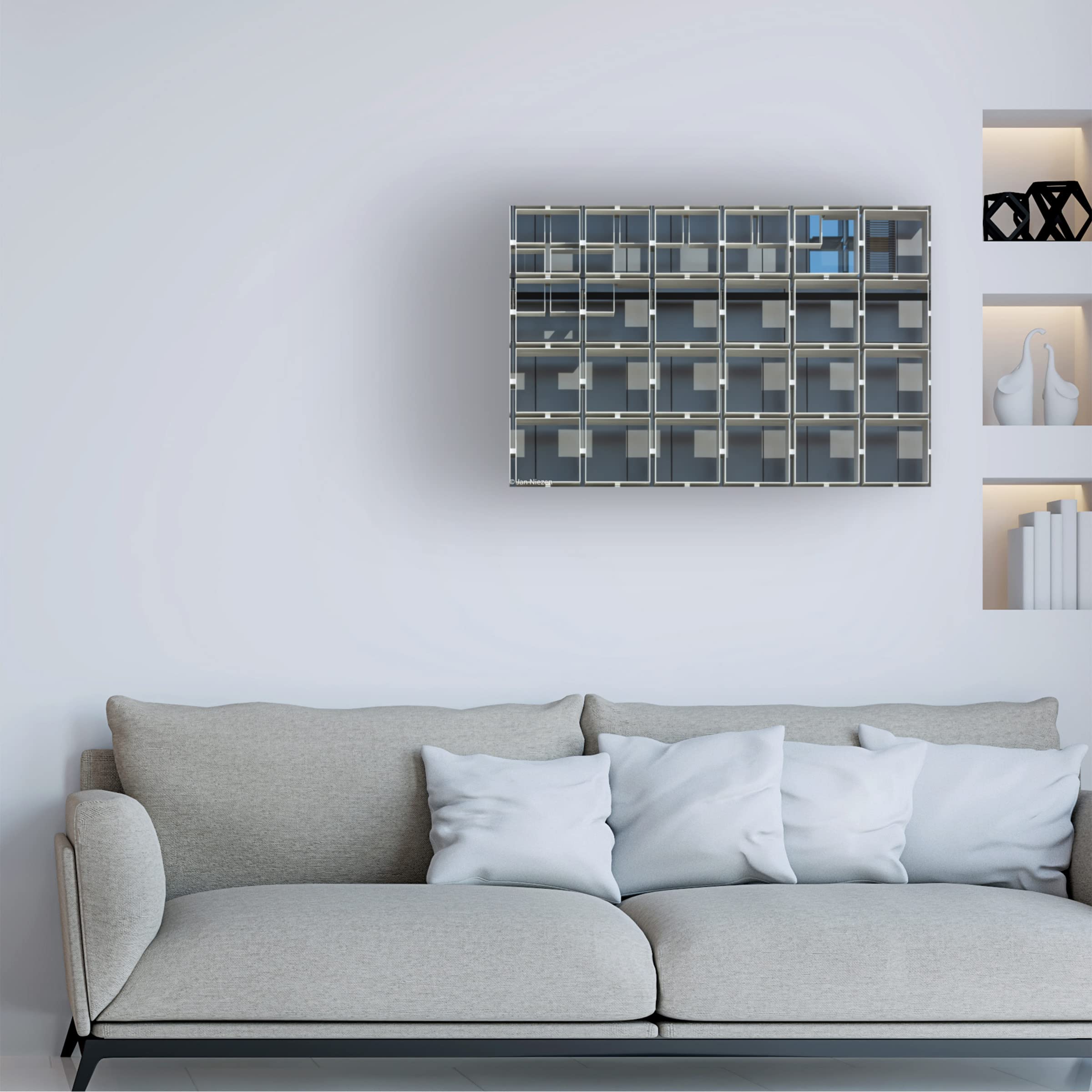 Trademark Fine Art 'No Windows' Canvas Art by Jan Niezen - Modern Abstract Wall Decor for Living Room, Bedroom & Office