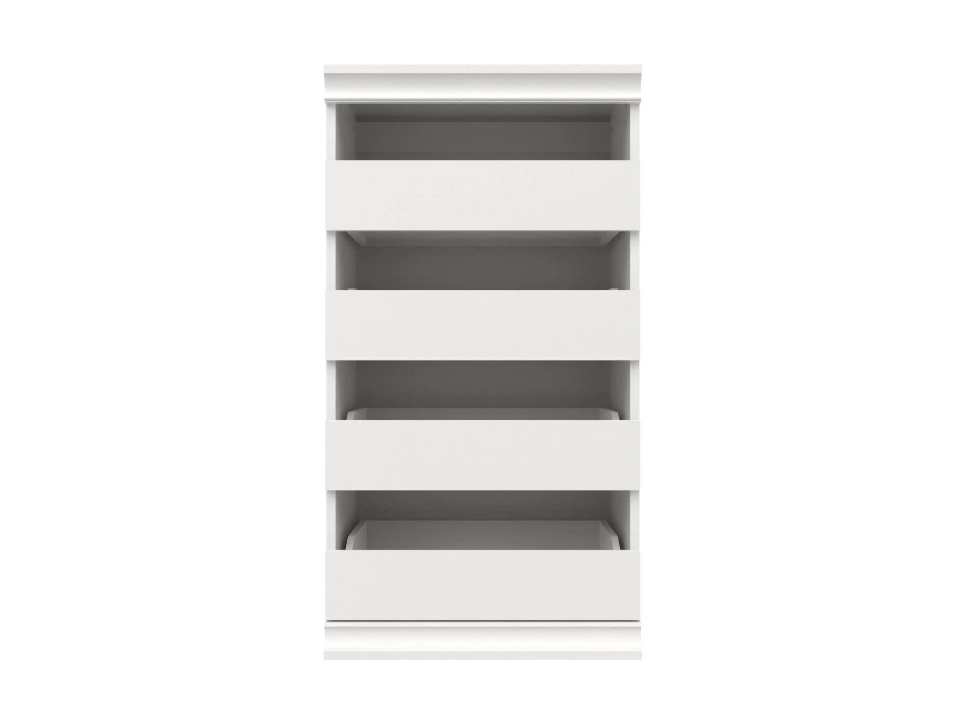 ClosetMaid 4-Drawer Modular Storage Unit - Wooden Closet Organizer with Stackable Design, Full Backer & Decorative Trim - White | Perfect for Bedroom, Closet & Home Organization