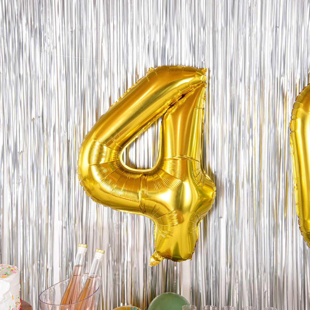 Balloonify Gold Mylar Number 4 Balloon - 40 Inch Large Foil Balloon for Birthday Party Decorations (1 Count) - Perfect for Anniversary, Graduation & Baby Shower Decor