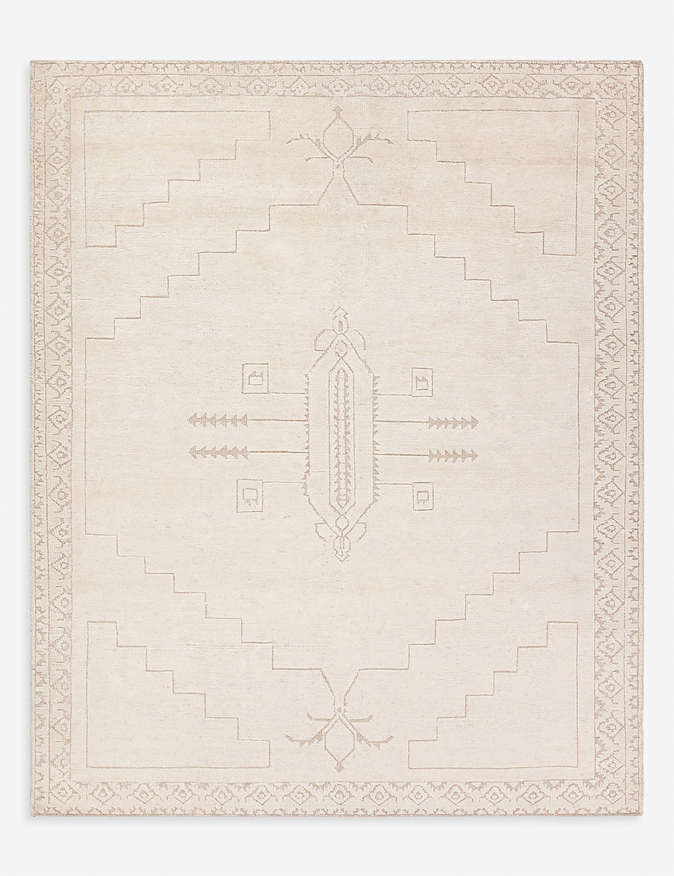 Hand Knotted Wool Blend Moroccan Style Area Rug - Boho Chic Living Room Decor, Bedroom Accent, Cozy Home Floor Mat