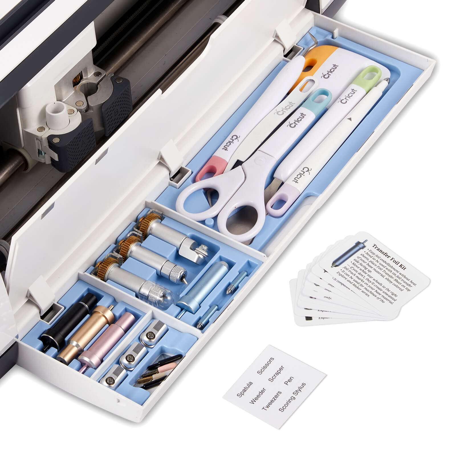Cricut Maker 3 & Maker Tool Storage Insert - Drawer Organizer for Weeding Tools & Blades Housing Accessories (Blue) | Perfect for Craft Room & DIY Projects (Tools Not Included)