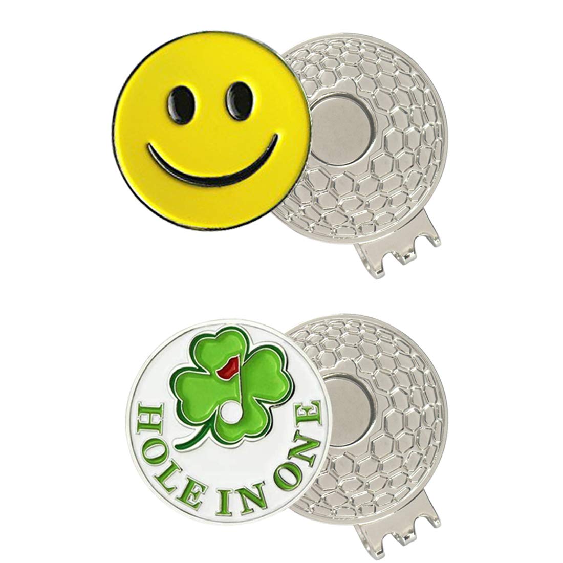 Colorful Golf Ball Markers with Silver Hat Clips for Golfers