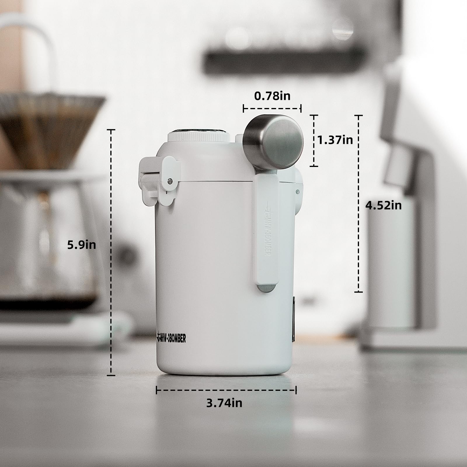 Premium Electric Conical Burr Coffee Grinder with Airtight Canister - Adjustable Grind Size for Espresso, Drip & French Press - Compact Countertop Design for Home & Office Use (White)