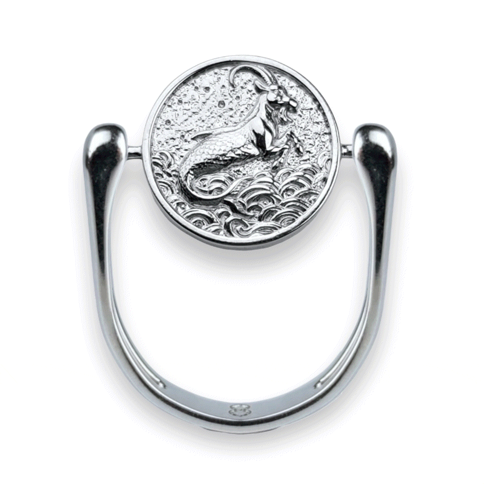 Stylish Silver Zodiac Fidget Ring for Anxiety Relief - Perfect for Stress Relief, Focus & Meditation | Astrology Jewelry Gift for Women & Men
