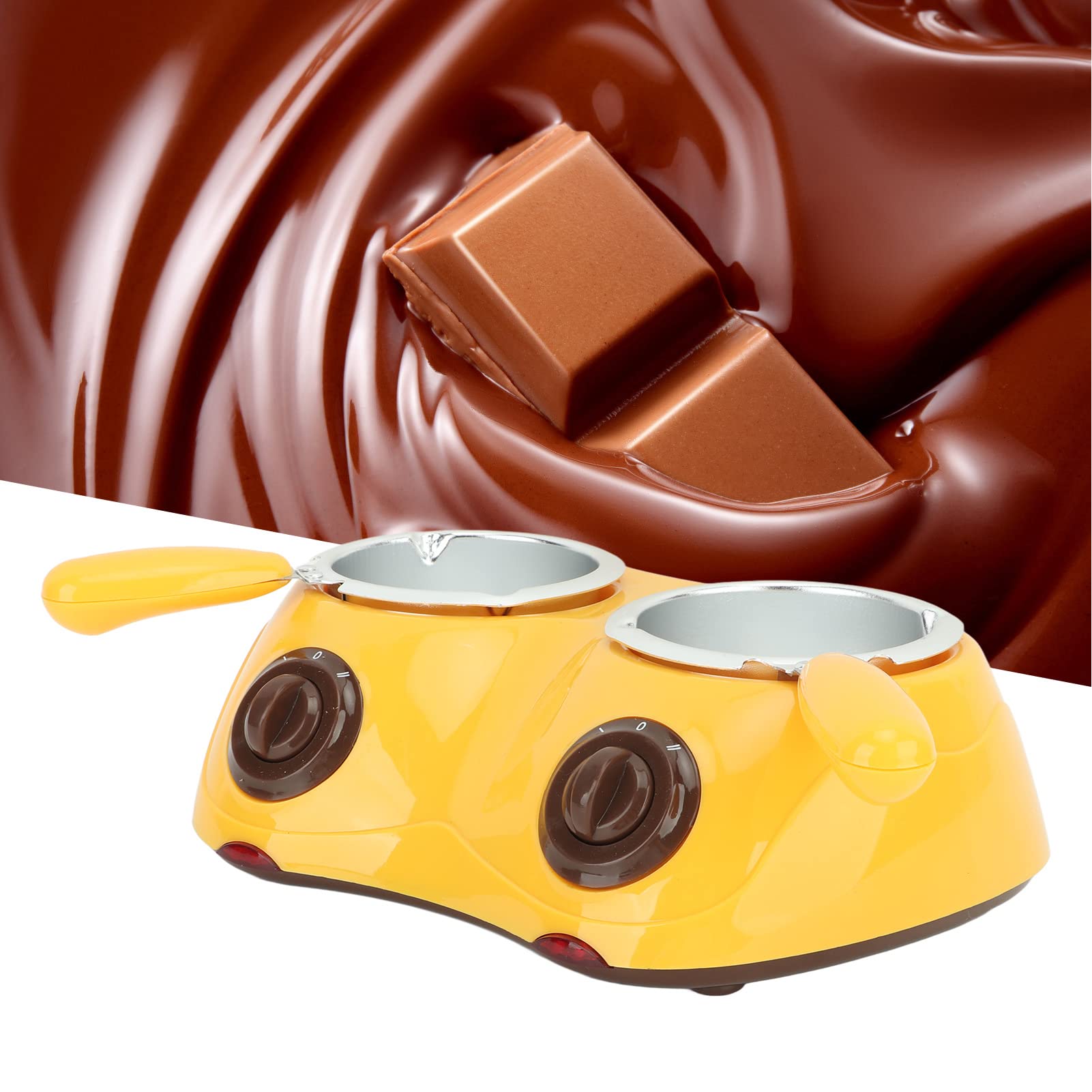Premium Mini Electric Fondue Pot Kit - Double Melting Pot for Chocolate, Cheese, Butter & Candy Making | Tempering Machine for DIY Desserts, Candle Crafting & Party Treats | Perfect for Valentine's, Christmas & Family Gatherings