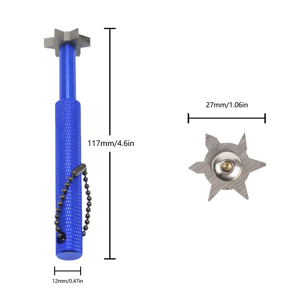 Premium Golf Groove Sharpener Tool with 6 Replaceable Cutters - Perfect for Iron Sets & Wedge Clubs - Improve Spin & Control on the Course