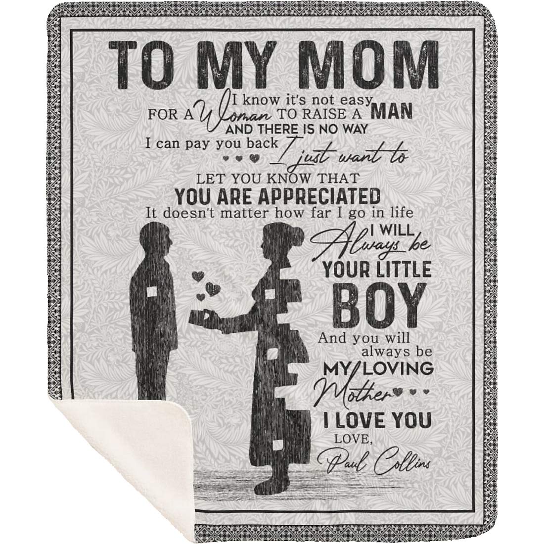 **Personalized Mom Blanket Custom with Kids Names - Sherpa Throw for Mother's Day, Birthday Gift - 