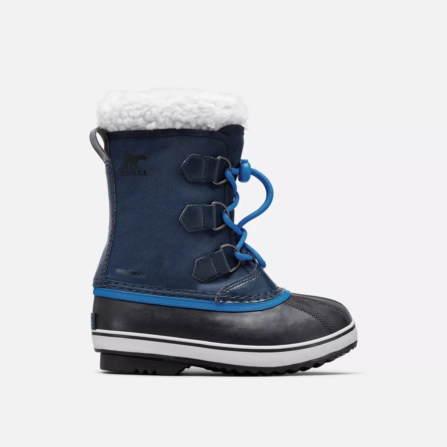 Sorel Collegiate Navy/Super Blue Nylon Youth Boot - Waterproof Winter Snow Boots for Kids, Boys & Girls - Perfect for Snowy Days, Outdoor Play & School Commutes