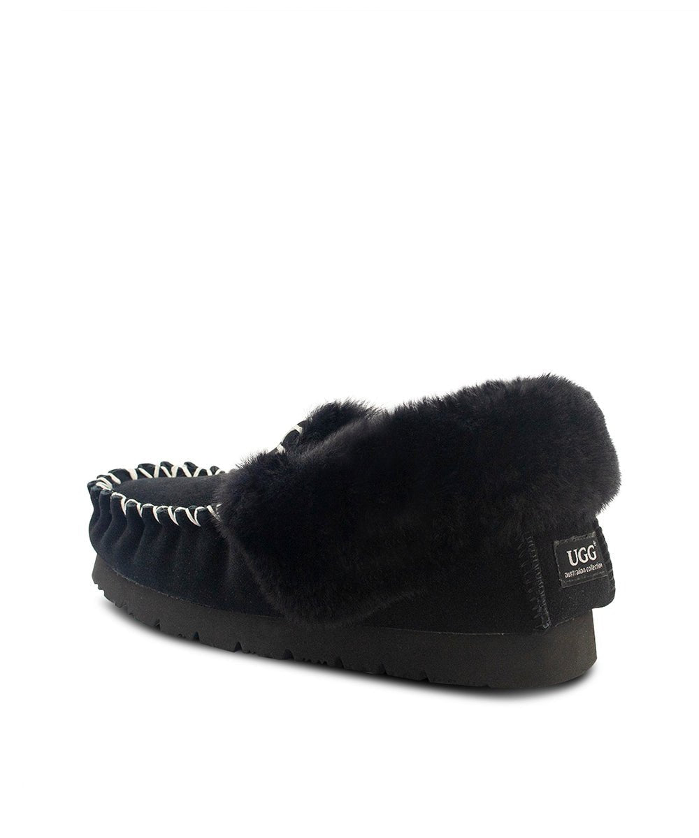 Women's UGG Colette Moccasin Slippers - Soft Shearling Lined Indoor/Outdoor House Shoes for Winter Comfort & Warmth - Perfect for Home, Travel & Casual Wear