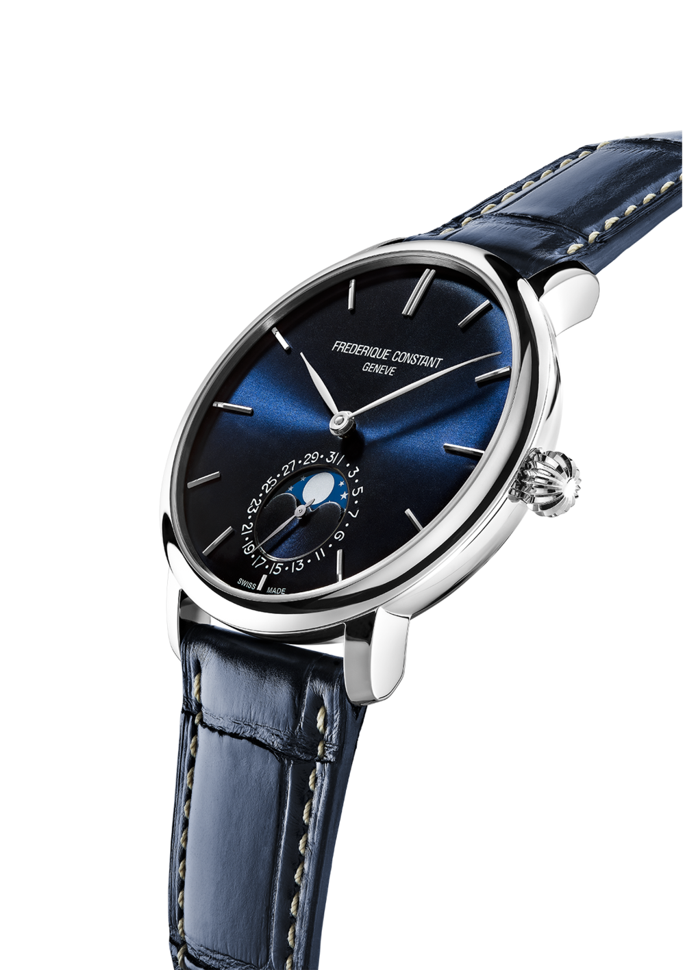 Frederique Constant Manufacture Slimline Moonphase Watch FC 705N4S6 - Luxury Automatic Men's Dress Watch with Moon Phase Complication - Perfect for Business, Formal Events & Special Occasions